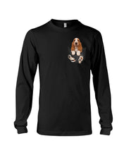 Load image into Gallery viewer, Basset Hound In Middle Pocket For Dog Lovers Unisex Long Sleeve