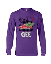 Load image into Gallery viewer, Blessed Gee Black And White Plaid Driving Car Custom Design Gifts Unisex Long Sleeve