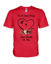 Load image into Gallery viewer, A Simple Woman Loves Dog Hockey And Wine Custom Design Guys V-Neck