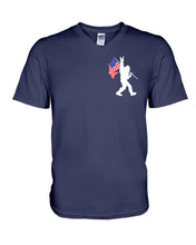 Load image into Gallery viewer, Bigfoot Flag Usa Two-Sided Custom Design Gift For Friends Guys V-Neck