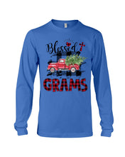 Load image into Gallery viewer, Blessed Grams Red Plaid Driving Car Custom Design Gifts Unisex Long Sleeve