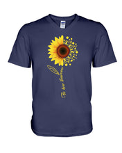 Load image into Gallery viewer, Be Here Tomorrow Sunflower Spina Bifida Awareness Guys V-Neck