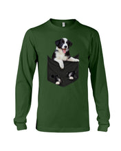 Load image into Gallery viewer, Border Collie In Pocket Personalized Name Gifts For Dog Lovers Unisex Long Sleeve