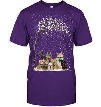 Load image into Gallery viewer, Cats Winter Tree Snowy Gifts Idea Guys Tee