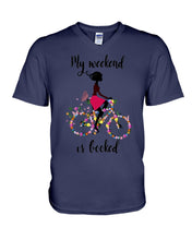Load image into Gallery viewer, A Beautiful Girl -My Weekend Is Booked Custom Design Guys V-Neck
