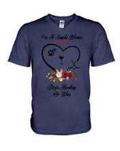 Load image into Gallery viewer, A Simple Woman Loves Dog Hockey And Wine Custom Design Guys V-Neck