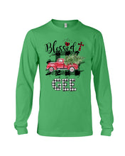 Load image into Gallery viewer, Blessed Gee Black And White Plaid Driving Car Custom Design Gifts Unisex Long Sleeve