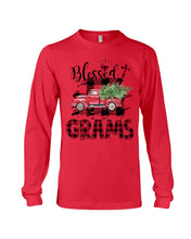 Load image into Gallery viewer, Blessed Grams Red Plaid Driving Car Custom Design Gifts Unisex Long Sleeve