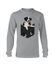 Load image into Gallery viewer, Border Collie In Pocket Personalized Name Gifts For Dog Lovers Unisex Long Sleeve