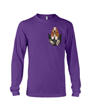 Load image into Gallery viewer, Basset Hound In Middle Pocket For Dog Lovers Unisex Long Sleeve