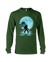 Load image into Gallery viewer, Bigfoot Moon American Flag Custom Design For Bigfoot Lovers Unisex Long Sleeve