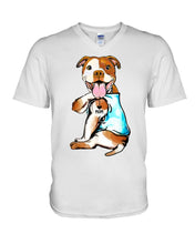 Load image into Gallery viewer, Bull I Love Mom Custom Design Gifts For Dog Lovers Guys V-Neck