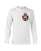 Load image into Gallery viewer, Basset Hound In Middle Pocket For Dog Lovers Unisex Long Sleeve