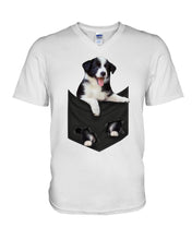Load image into Gallery viewer, Border Collie In Pocket Personalized Name Gifts For Dog Lovers Guys V-Neck