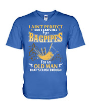 Load image into Gallery viewer, Bagpipes - Old Man Perfect Funny Gift For Birthday Guys V-Neck