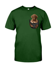 Load image into Gallery viewer, Chesapeake Bay Retriever In Pocket Personalized Name Gifts For Dog Lovers Guys Tee