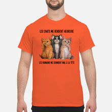 Load image into Gallery viewer, Cat Make Me Happy Gift For Cat Lovers Guys Tee