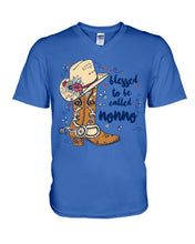 Load image into Gallery viewer, Blessed To Be Called Nonno Cowboy Custom Design Gifts Guys V-Neck