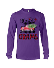 Load image into Gallery viewer, Blessed Grams Red Plaid Driving Car Custom Design Gifts Unisex Long Sleeve