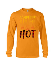 Load image into Gallery viewer, Campfires Get Me Hot Gifts For Camping Lovers Unisex Long Sleeve