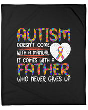 Load image into Gallery viewer, Autism Comes With A Father Who Never Gives Up Fleece Blanket