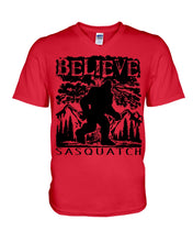 Load image into Gallery viewer, Bigfoot Believe Sasquatch Custom Design For Friends Guys V-Neck
