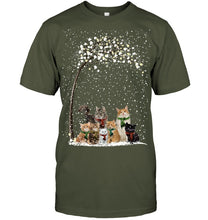 Load image into Gallery viewer, Cats Winter Tree Snowy Gifts Idea Guys Tee