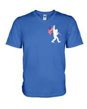 Load image into Gallery viewer, Bigfoot Flag Usa Two-Sided Custom Design Gift For Friends Guys V-Neck