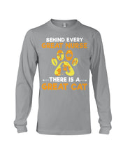 Load image into Gallery viewer, Behind Every Great Nurse There Is A Great Cat Custom Design Unisex Long Sleeve