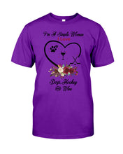 Load image into Gallery viewer, A Simple Woman Loves Dog Hockey And Wine Custom Design Guys Tee