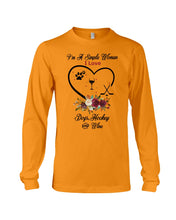 Load image into Gallery viewer, A Simple Woman Loves Dog Hockey And Wine Custom Design Unisex Long Sleeve