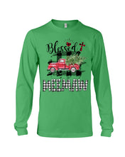 Load image into Gallery viewer, Blessed Meemaw Black And White Plaid Driving Car Custom Design Gifts Unisex Long Sleeve