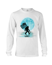 Load image into Gallery viewer, Bigfoot Moon American Flag Custom Design For Bigfoot Lovers Unisex Long Sleeve