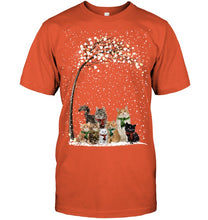 Load image into Gallery viewer, Cats Winter Tree Snowy Gifts Idea Guys Tee
