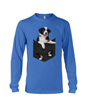 Load image into Gallery viewer, Border Collie In Pocket Personalized Name Gifts For Dog Lovers Unisex Long Sleeve
