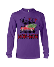 Load image into Gallery viewer, Blessed Mom-Mom Red Plaid Driving Car Custom Design Gifts Unisex Long Sleeve