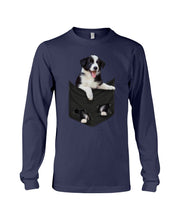 Load image into Gallery viewer, Border Collie In Pocket Personalized Name Gifts For Dog Lovers Unisex Long Sleeve