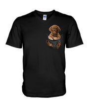Load image into Gallery viewer, Chesapeake Bay Retriever In Pocket Personalized Name Gifts For Dog Lovers Guys V-Neck