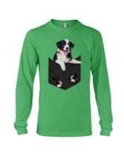 Load image into Gallery viewer, Border Collie In Pocket Personalized Name Gifts For Dog Lovers Unisex Long Sleeve