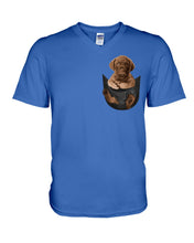 Load image into Gallery viewer, Chesapeake Bay Retriever In Pocket Personalized Name Gifts For Dog Lovers Guys V-Neck