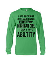 Load image into Gallery viewer, A Michigan Girl Didn't Have Ability Custom Design Unisex Long Sleeve
