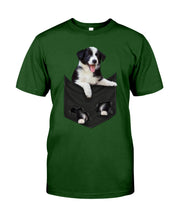 Load image into Gallery viewer, Border Collie In Pocket Personalized Name Gifts For Dog Lovers Guys Tee