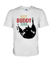Load image into Gallery viewer, Best Buddy Ever Colorful Words Abstract Personalized Name Gifts Guys V-Neck