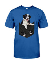 Load image into Gallery viewer, Border Collie In Pocket Personalized Name Gifts For Dog Lovers Guys Tee