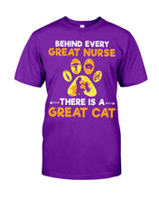Load image into Gallery viewer, Behind Every Great Nurse There Is A Great Cat Custom Design Guys Tee