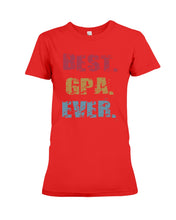 Load image into Gallery viewer, Best Gpa Ever Colorful Abstract Words Personalized Name Gifts Ladies Tee
