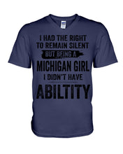 Load image into Gallery viewer, A Michigan Girl Didn&#39;t Have Ability Custom Design Guys V-Neck
