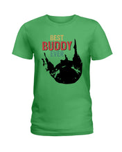 Load image into Gallery viewer, Best Buddy Ever Colorful Words Abstract Personalized Name Gifts Ladies Tee

