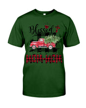 Load image into Gallery viewer, Blessed Mom-Mom Red Plaid Driving Car Custom Design Gifts Guys Tee
