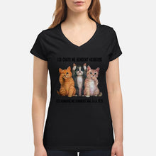 Load image into Gallery viewer, Cat Make Me Happy Gift For Cat Lovers Ladies V-Neck
